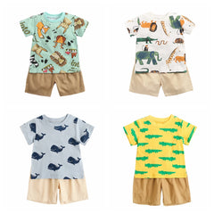 Cartoon Boys Summer Clothing Set