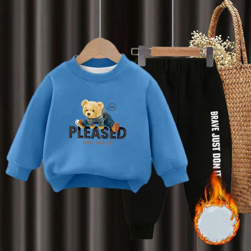 Brave & Cozy Bear Sweatshirt Set 🐻🔥

For the little adventurers who are always on the move, this Brave & Cozy Bear Sweatshirt Set is the ultimate mix of comfort and style! The bold black sweatshirt features an adorable