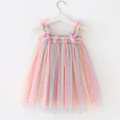 Rainbow Unicorn Tulle Princess Dress