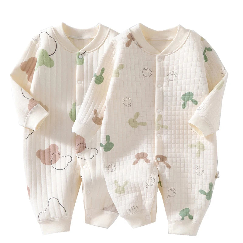 Cartoon Bear Baby Romper Muslin Comfort"