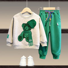 Cartoon Bear Baby Tracksuit  Autumn