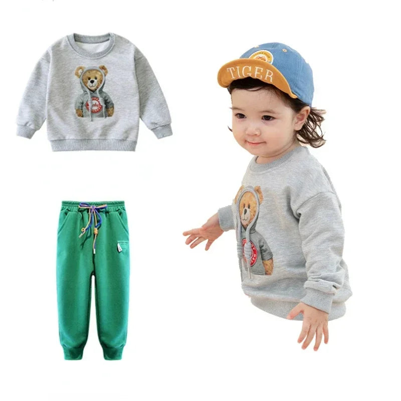 Cartoon Bear Baby Tracksuit  Autumn