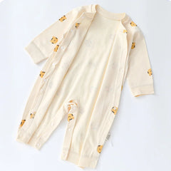 Cartoon Bear Baby Romper Muslin Comfort"