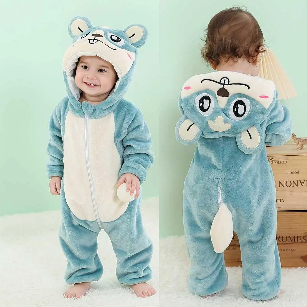 Flannel Kids Onesies Cute Winter Pajamas