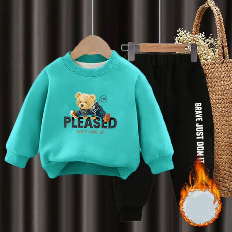 Brave & Cozy Bear Sweatshirt Set 🐻🔥

For the little adventurers who are always on the move, this Brave & Cozy Bear Sweatshirt Set is the ultimate mix of comfort and style! The bold black sweatshirt features an adorable