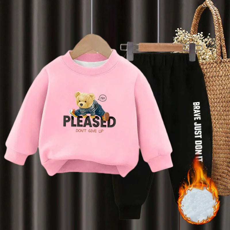 Brave & Cozy Bear Sweatshirt Set 🐻🔥

For the little adventurers who are always on the move, this Brave & Cozy Bear Sweatshirt Set is the ultimate mix of comfort and style! The bold black sweatshirt features an adorable