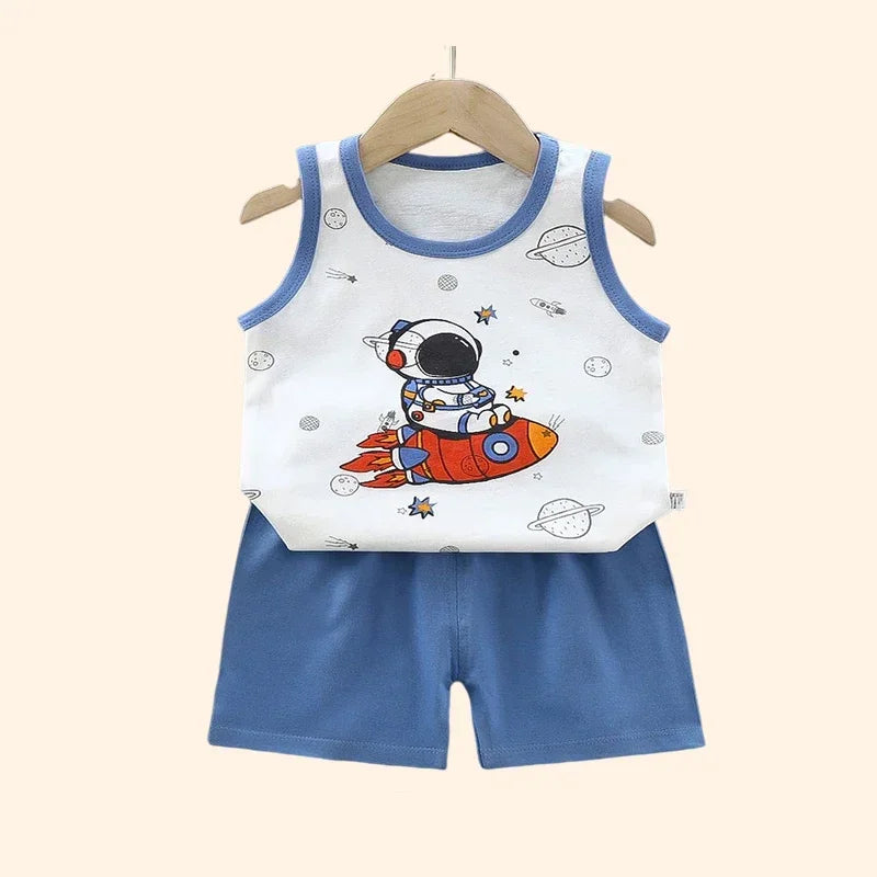 Kids Summer Vest and Shorts Set